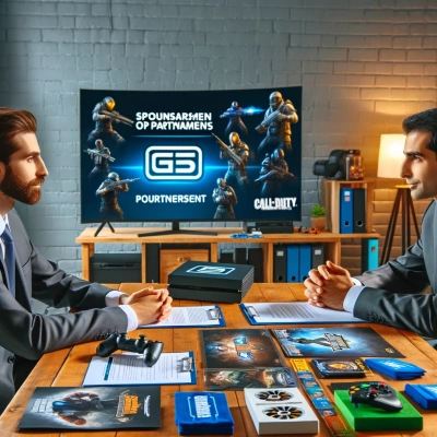 Un vivace torneo locale o regionale di videogiochi, con giocatori e spettatori coinvolti nella competizione.